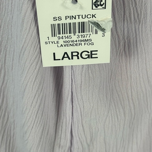 Style & Co Short Sleeve Button Down Blouse - Purple - size Large - Picture 8 of 8